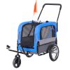 2-in-1 Small Dog Bike Trailer and Bike Stroller with Hitch, Bicycle Trailer Sidecar Bike Wagon Cart Carrier Attachment for Travel, Blue