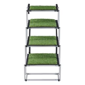 Dog Stairs for Car, 4 Steps Extra Wide Foldable Dog Ramp for Large Dogs with Non-Slip Surface, Portable Lightweight Pet Stairs Ladder for Car, SUV