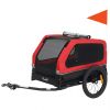 Dog Bike Trailer for Small & Medium Dogs, Universal Bicycle Coupler, Flip-Down Ramp Tailgate, Red