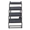 Dog Stairs for Car, 4 Steps Extra Wide Foldable Dog Ramp for Large Dogs with Non-Slip Rug Surface, Portable Lightweight Pet Ladder for Car, SUV, Truck