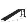 Dog Ramp w/ Non-Slip Carpet and Top Platform, 74" x 16" x 25", Black