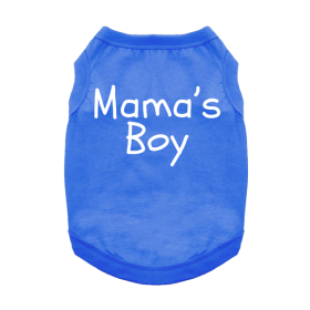 Mama's Boy Dog Shirt (Color: Blue, size: 3X-Large)